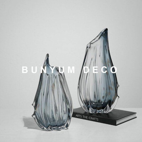 玻璃花瓶摆件现代售楼处样板间客厅玄关柜插花透明水养轻奢装饰品,淘宝优惠券,粉丝福利购,淘宝优惠卷