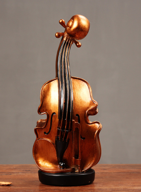 欧式复古小提琴j装饰品摆件现代家居客厅电视柜酒吧乐器工艺品摆