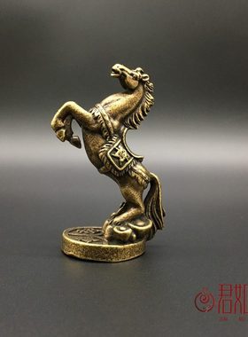 实心铜马小到成功立做旧小摆件马迷你站生 肖骏铜黄铜马实心马