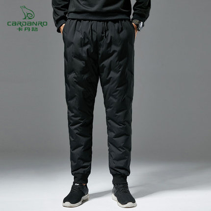 美式工装风羽绒裤秋冬款束脚加绒保暖户外运动男士长裤