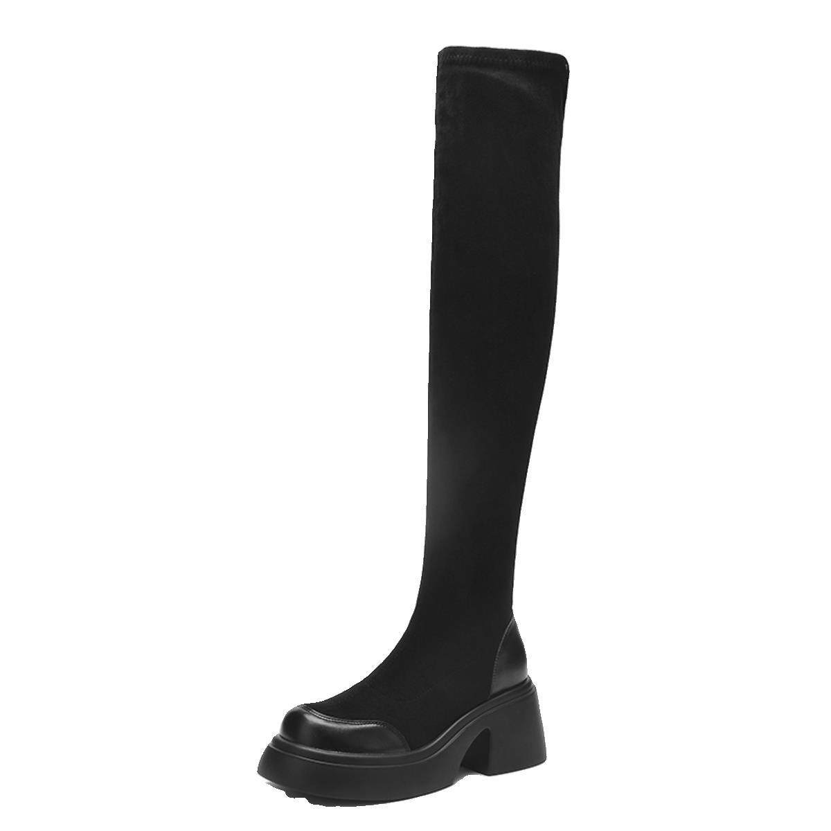 过膝丝袜靴女长筒靴2025秋冬新款防掉筒长靴女高跟显瘦包腿弹力靴,淘宝优惠券,粉丝福利购,淘宝优惠卷