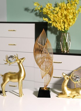 北欧简约轻奢摆件创意家居客厅玄关电视柜酒柜装饰高档Z树脂工艺