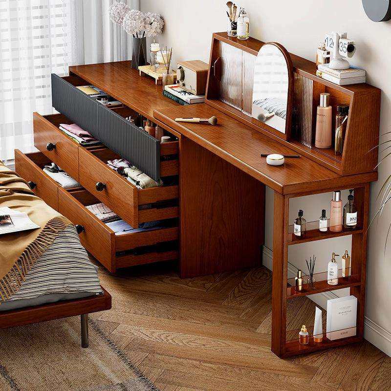 中古实木化妆桌斗柜梳妆台一体柜小户型卧室床尾转角拉伸柜复古风,淘宝优惠券,粉丝福利购,淘宝优惠卷