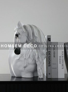 样板间客厅书f房博古架复古几何艺术书挡摆件售楼处办公室书柜装