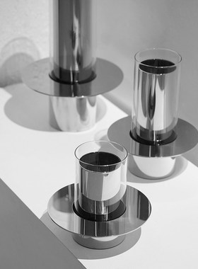 现代轻奢样板房售楼部客厅玄关茶几桌G面台面装饰花器花瓶金属摆