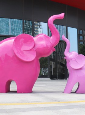 抽象大象玻璃钢雕塑公园广场地产商场售楼部N楼盘动物美陈装饰摆