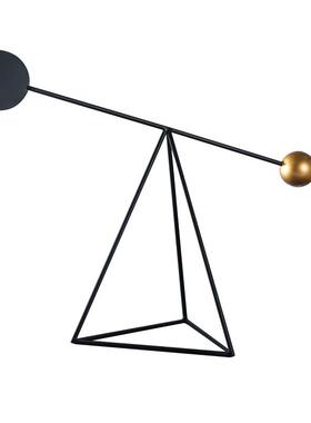 米兰家居展现代简约黑色几何铁艺摆件轻奢样板房客厅软装装饰用品