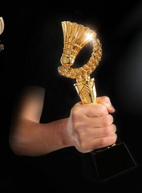 创意体育金属奖杯羽毛球刻字比赛颁奖奖杯水晶比赛定制高档制作