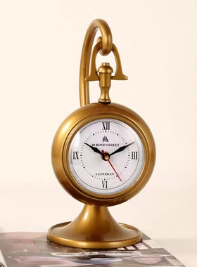 进口黄铜摆件座钟动物酒桶烛台样板间F客厅酒柜装饰品家居乔迁礼