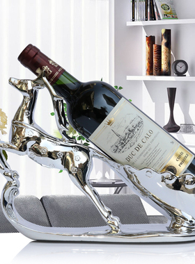 红酒架摆件酒柜装j饰品现代客厅电视柜摆设梅花鹿酒托乔迁新居礼