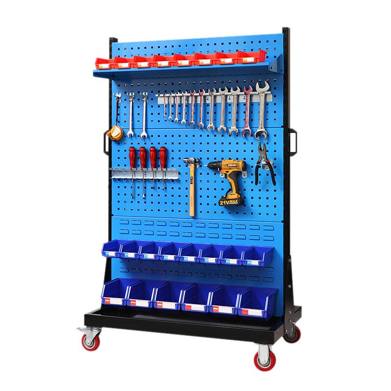 五金工具物料架挂板双面展示架可移动车间方孔洞洞板整理架收纳 - 图3