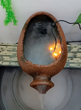 仿陶带嘴陶罐流水器鱼池鱼u缸循环水幕墙户外造景庭院花园创意花