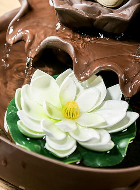 精品新中式三圣j如来陶瓷禅意流水器鱼缸 紫砂小和尚家居客厅摆件