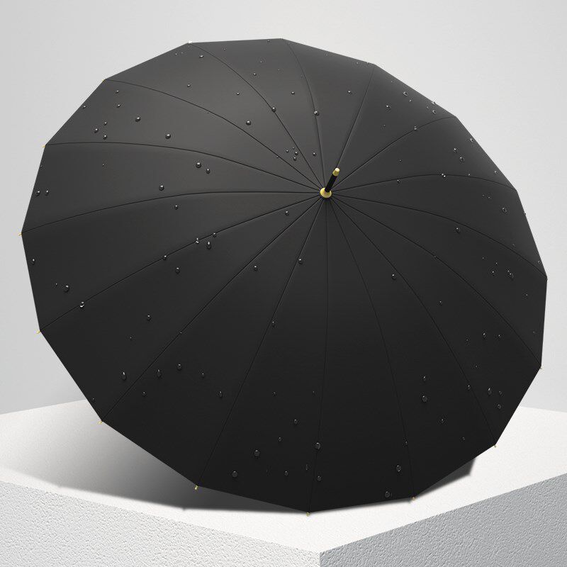 长柄雨伞弯柄大号加大o加固加厚结实抗风黑色黑伞暴雨专用定制log - 图2