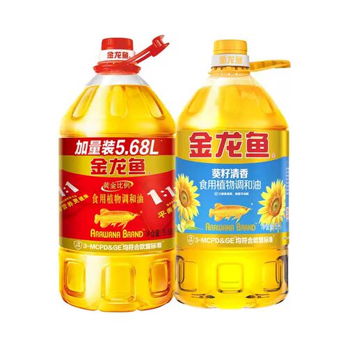 金龙鱼黄金比例植物食用调和油5.68L+5L葵调家用炒菜油食用油 - 图2