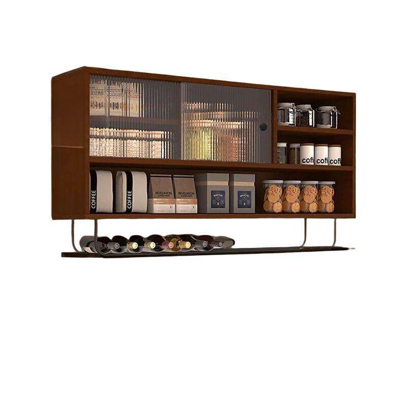 实木吊柜上墙壁柜家用橱柜挂墙面置物柜阳台柜厨房墙上储物柜复古 - 图3