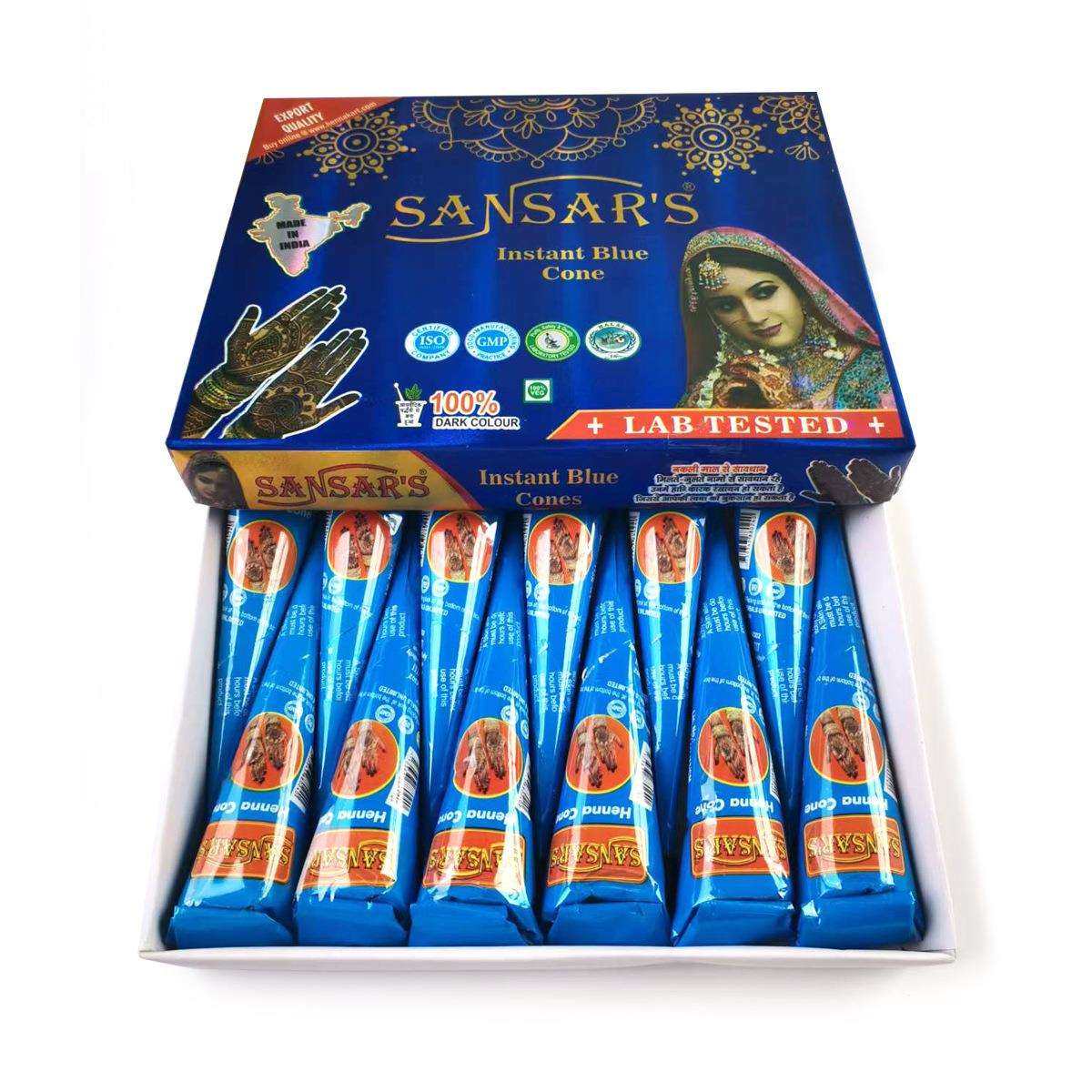 印度进口热销蓝色海娜膏印度纹身贴颜料安全植物自然色防水持久 - 图3