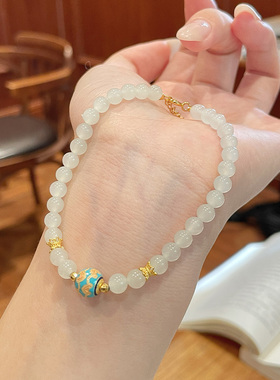 和田玉白玉手串5mm珠径