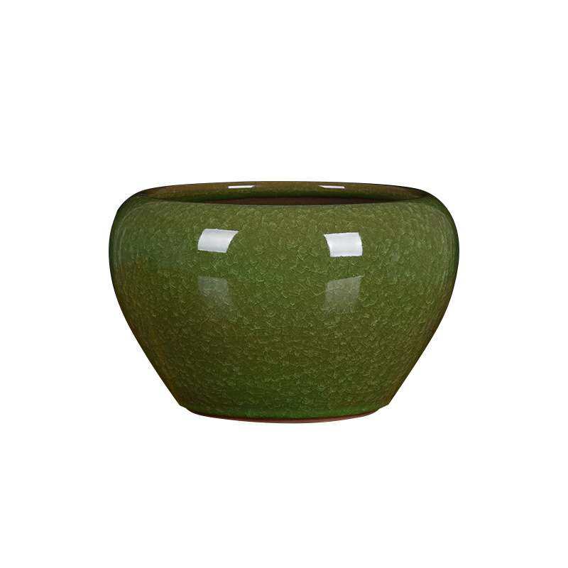 陶瓷鱼盆多肉水培花盆水仙花裂纹釉官窑摆件家居玄关博古架装饰品,淘宝优惠券,粉丝福利购,淘宝优惠卷