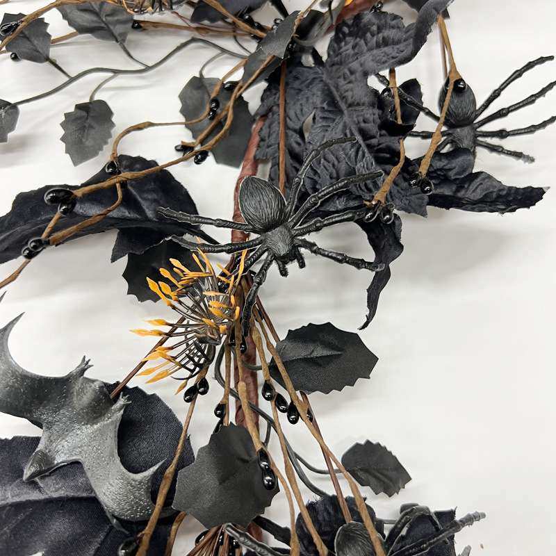 亚马逊新品万圣节仿真黑色枫叶藤条节日装饰幽灵蜘蛛装饰门挂藤条,淘宝优惠券,粉丝福利购,淘宝优惠卷