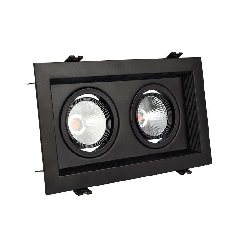 Embedded LED spotlight single head double head bean bold light clothing store shopping mall ceiling downlight COB square grille light