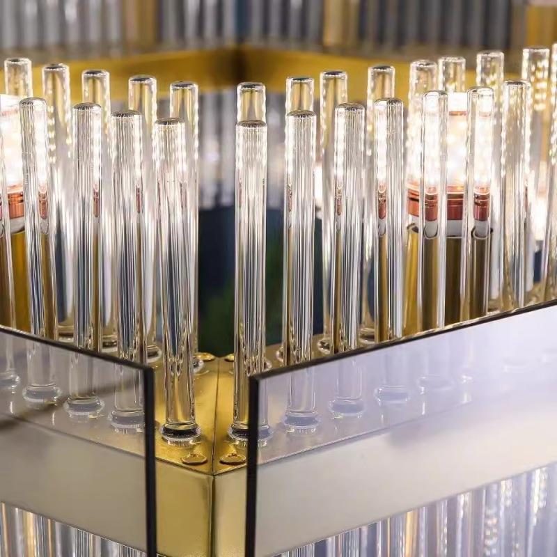 餐厅吊灯长方形新款后现代简约轻奢设计师样板房玻璃吧台水晶吊灯 - 图2