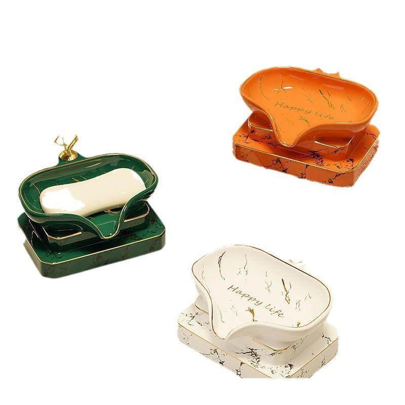 轻奢香皂盒肥皂盒沥水置物架摆件免打孔卫生间家用陶瓷肥皂碟,淘宝优惠券,粉丝福利购,淘宝优惠卷