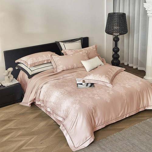 新款轻奢天丝棉磨毛四件套亲肤丝滑印花床品秋冬柔软高端床上用品 - 图0