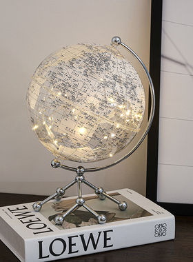 透明地球仪摆件轻奢高档客厅电视柜酒柜办公室桌S面书房家居装饰