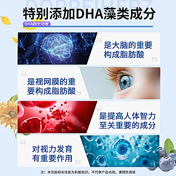 蓝莓DHA叶黄素酯软糖【1桶装90粒】[11元优惠券]-寻折猪