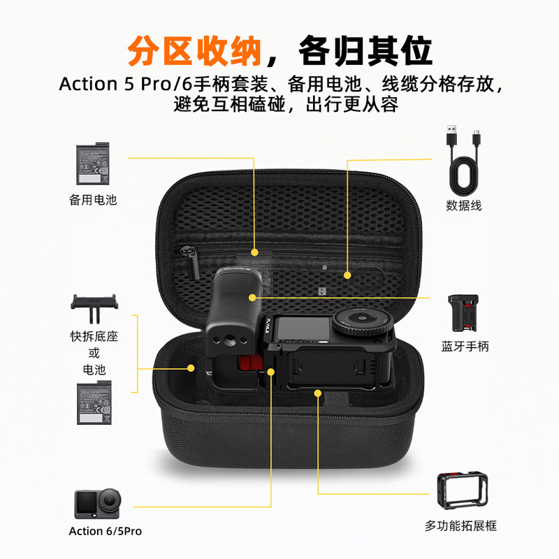 Action camera street photography handle storage bag
