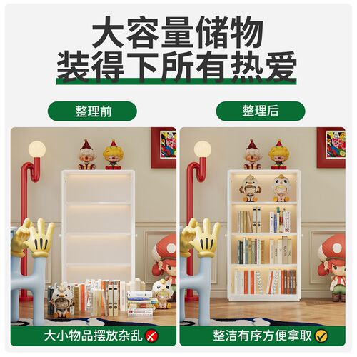 铁皮学生书柜小户型住宅客厅角落B书架储物柜卧室墙角展示柜置物 - 图3