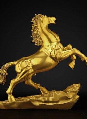 纯黄铜马摆件工艺品o马到成功办公室招财家居客厅装饰品礼品生肖
