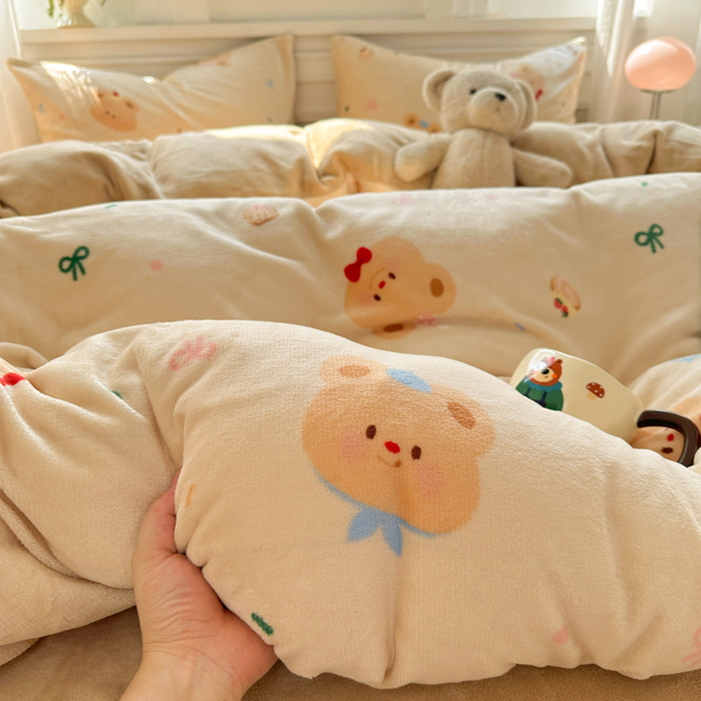 秋冬加厚宝宝牛奶绒被套保暖双面加绒床上四件套被罩床单儿童床品,淘宝优惠券,粉丝福利购,淘宝优惠卷