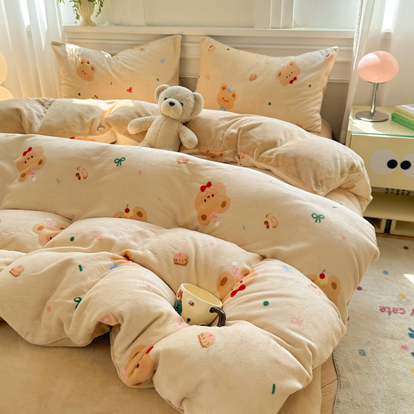 秋冬加厚宝宝牛奶绒被套保暖双面加绒床上四件套被罩床单儿童床品,淘宝优惠券,粉丝福利购,淘宝优惠卷