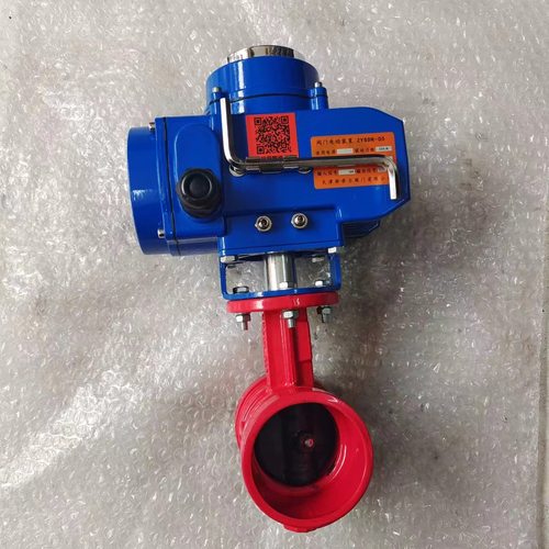 电动沟槽软密封蝶阀 电动卡箍球墨铸铁蝶阀 厂家天津D981X-16Q - 图1