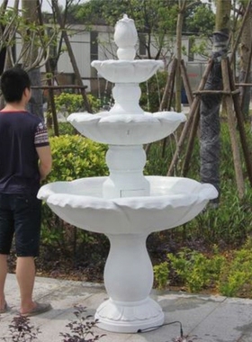 欧式大型假山招财流水婚庆影楼道具花园别墅鱼池S喷水景观喷泉摆