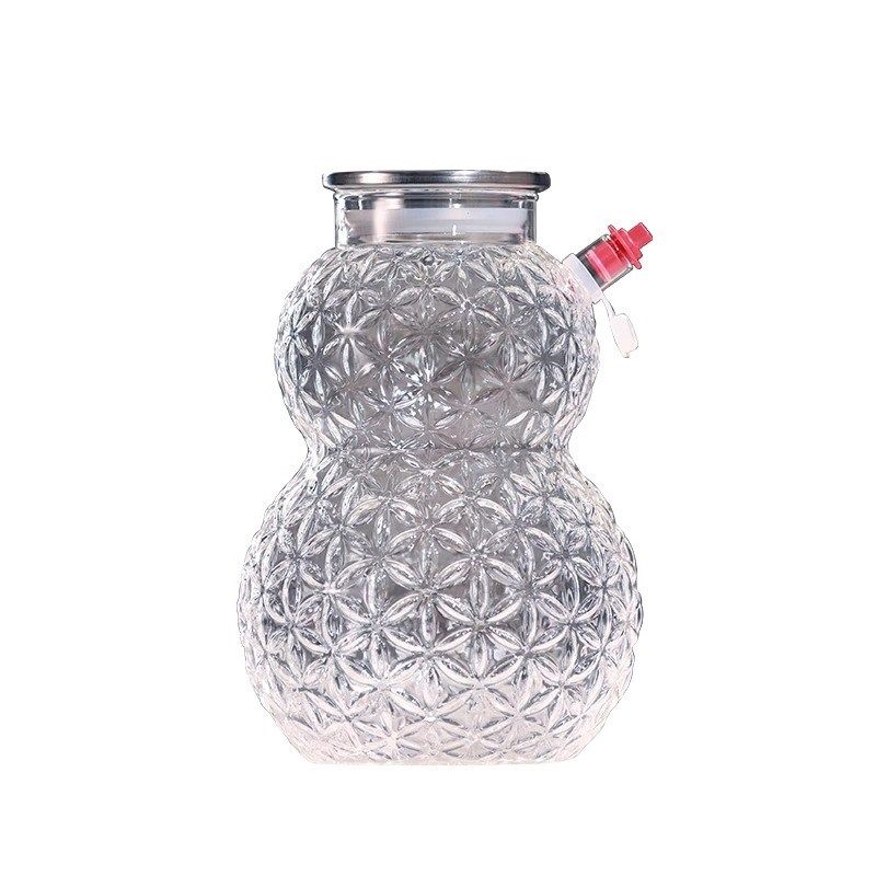 T4kzi German f glass wine bottle empty bottle sealed high-grade high borosilicate gourd wine bottle sub-packaging wine storage container