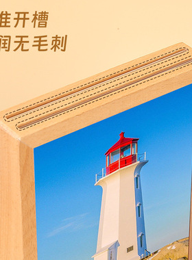 定制创意实木亚克力相框DIY画框桌面摆台7寸木质照片框架榉木相框
