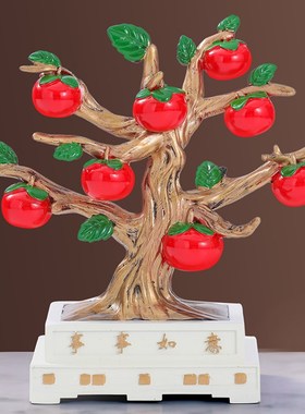 事事如意柿子树摆件乔迁新居w入宅布置装饰礼品客厅酒柜玄关博古