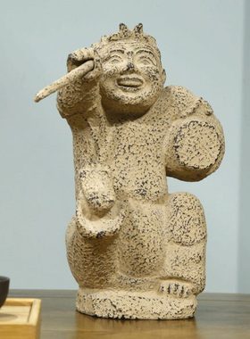 仿古董艺术家居多宝阁装饰品工艺品书房文化博古架人物酒柜架摆件