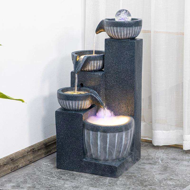 山水现代流水摆件循环水鱼缸客厅假山水景风水轮入户玄关落地摆件,淘宝优惠券,粉丝福利购,淘宝优惠卷