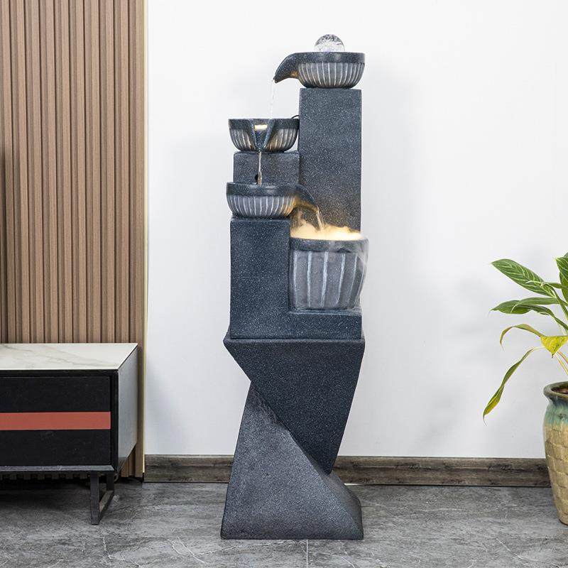 山水现代流水摆件循环水鱼缸客厅假山水景风水轮入户玄关落地摆件,淘宝优惠券,粉丝福利购,淘宝优惠卷