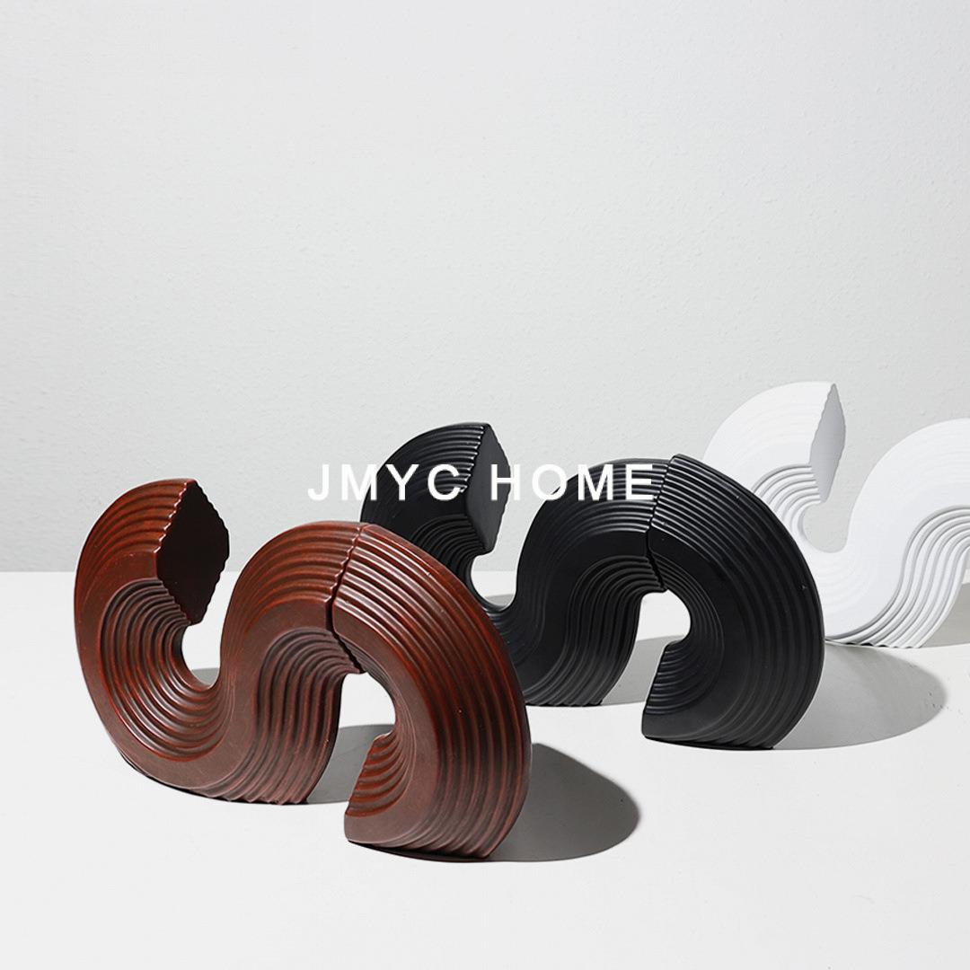简约现代创意S型树脂书挡摆件客厅电视柜卧室书房桌面艺术装饰品 - 图1