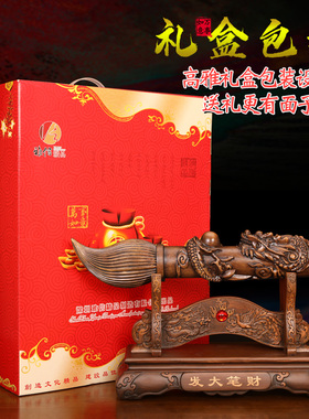 招财发财毛笔摆件客厅办公室桌y面摆设酒柜装饰品开业乔迁新居礼