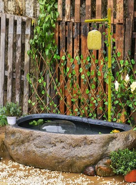 假山喷泉流水景观鱼池鱼缸水池阳台庭院花园室外露台装饰造景摆件