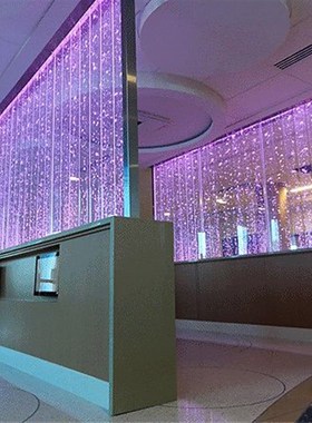 水幕墙屏风大型亚克力气泡墙流水造景鱼缸客厅水U景隔断装饰酒柜