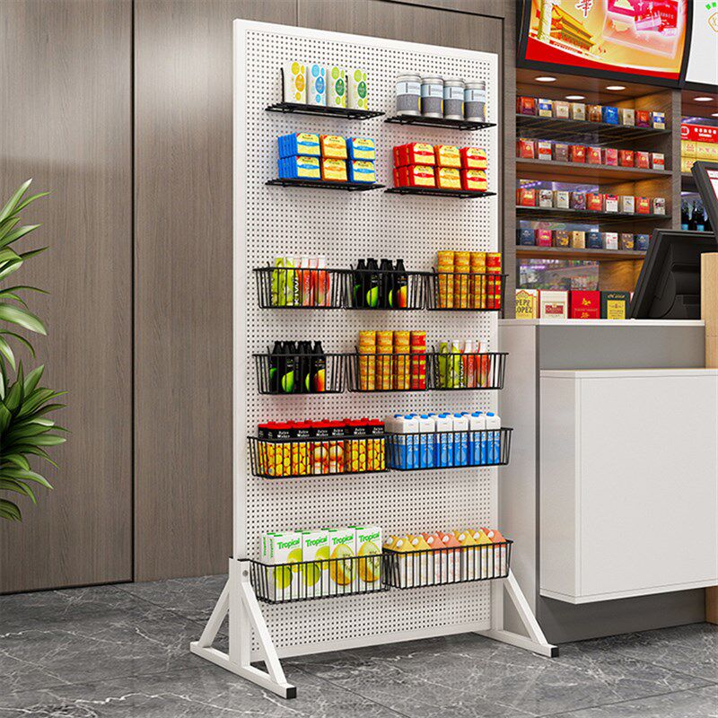 Floor-standing hole plate storage rack Mobile phone accessories storage hardware tool hanging board supermarket vertical display rack