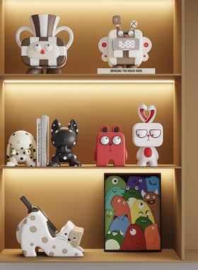 饰感酒柜柜ltao1013摆件视电奶油风软装客厅玄关书柜可爱装品