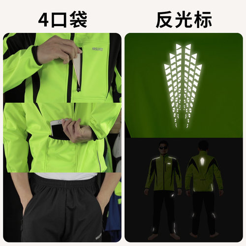 山地车骑行服冬季套m装长袖男士自行车防风保暖公路车通勤骑行装 - 图2